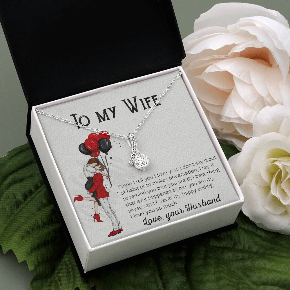Birthday Gifts For Wife, Necklace Gifts For Wife From Husband, To My Wife Jewelry For Women , To My Wife Necklace  from Husband Wedding Anniversary Present For Wife, Beautiful Wife Jewelry Christmas 7 Alluring Beauty Necklace