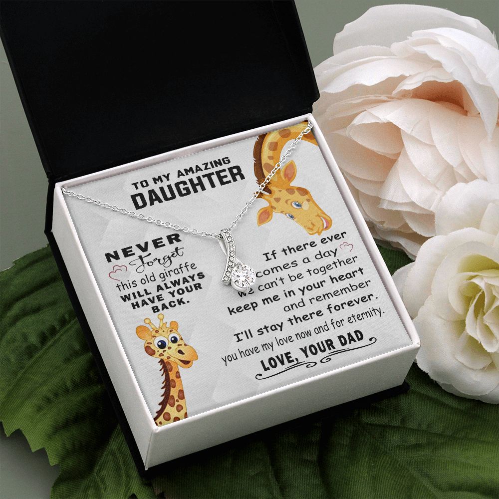 Jewelry Pendant Present for Daughter, To My Daughter Gift Necklace from Mom, Mother Daughter Gift Ideas, Birthday Christmas Gift Graduation Gifts for Daughters, Mother and Daughter Necklace 18 Alluring Beauty Necklace