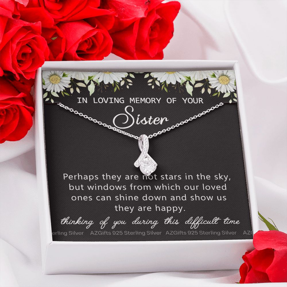 Loss Of Sister Necklace Gift, Sympathy Loss Of Sister, Sympathy Gift Box, Loss Of Sister Necklace, Loss Of Sister, Loss Of Sister Gift, Condolence Gifts, Remembrance Necklace for Women Alluring Beauty Necklace