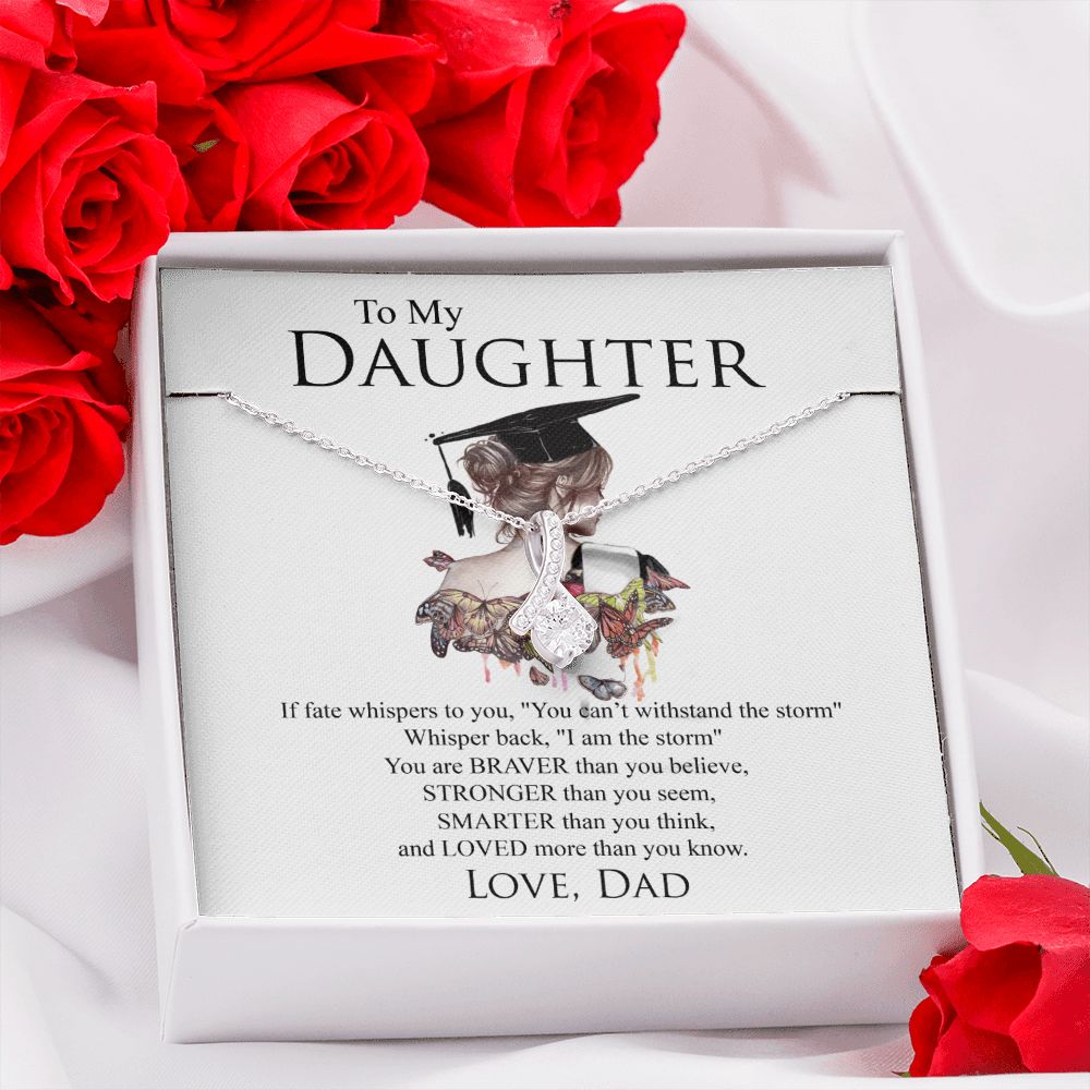 Mother Daughter Gift Ideas, To My Daughter Gift Necklace from Mom, Jewelry Pendant Present for Daughter, Birthday Christmas Gift Graduation Gifts for Daughters, Mother and Daughter Necklace 25 Alluring Beauty Necklace