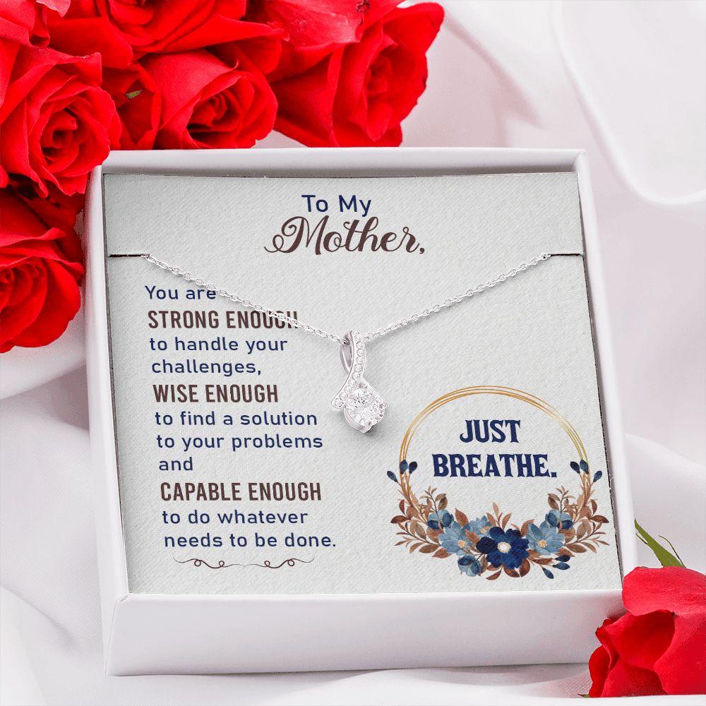 To My Mother Necklace Pendant Gift From Daughter In Law Necklace Strong Enough Gift For To Mom Happy Mother's Day Mother In Law Gift On Birthday Anniversary Gift 30821 Alluring Beauty Necklace