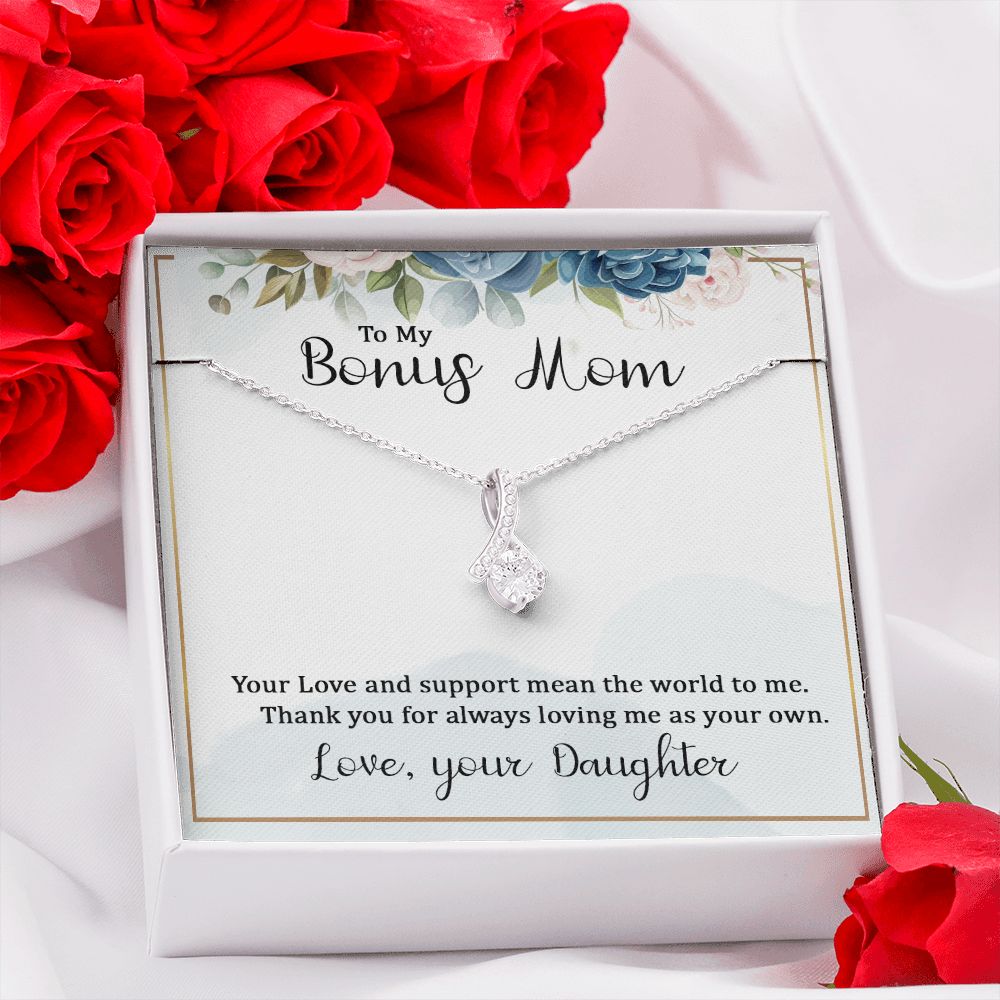 Mother Daughter Necklace as Daughter Gift from Mom, Mom Necklace as Christmas Gift for Mom from Son, Birthday Gift for Mother in Law Necklace, Bonus Mom Gifts for Step Mom Necklace6 Alluring Beauty Necklace