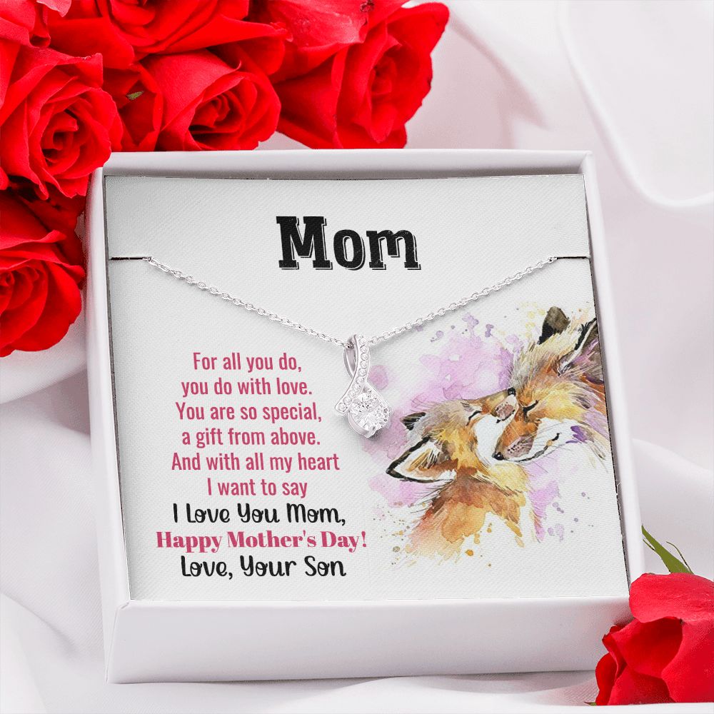 Mom Necklace Gifts for Mom from Daughter to Mom Gifts for Mothers Day from Daughter, To My Mom Necklace from Daughter to Mom Birthday Gifts Necklace with Message Card and Gift Box2241 Alluring Beauty Necklace