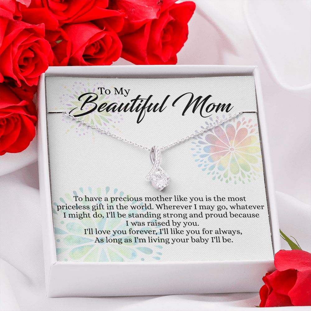 To My Mom Necklace, Gift For Mom, Mother's Day Gift from Daughter, Mom Jewelry Gift for Mothers Day, Birthday Gift for Mother, Moms Gift from Daughter Son, Necklace for Mom Mother 4 Alluring Beauty Necklace