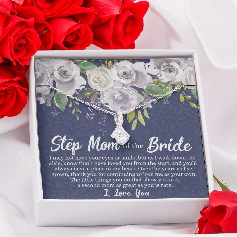 To My Stepmother of the Bride Necklace, Stepmother of the Bride Gifts Idea, Necklace for Stepmom of the Bride Gifts, Wedding Gifts for Stepmom, Gifts for Step Mother of the Bride Alluring Beauty Necklace