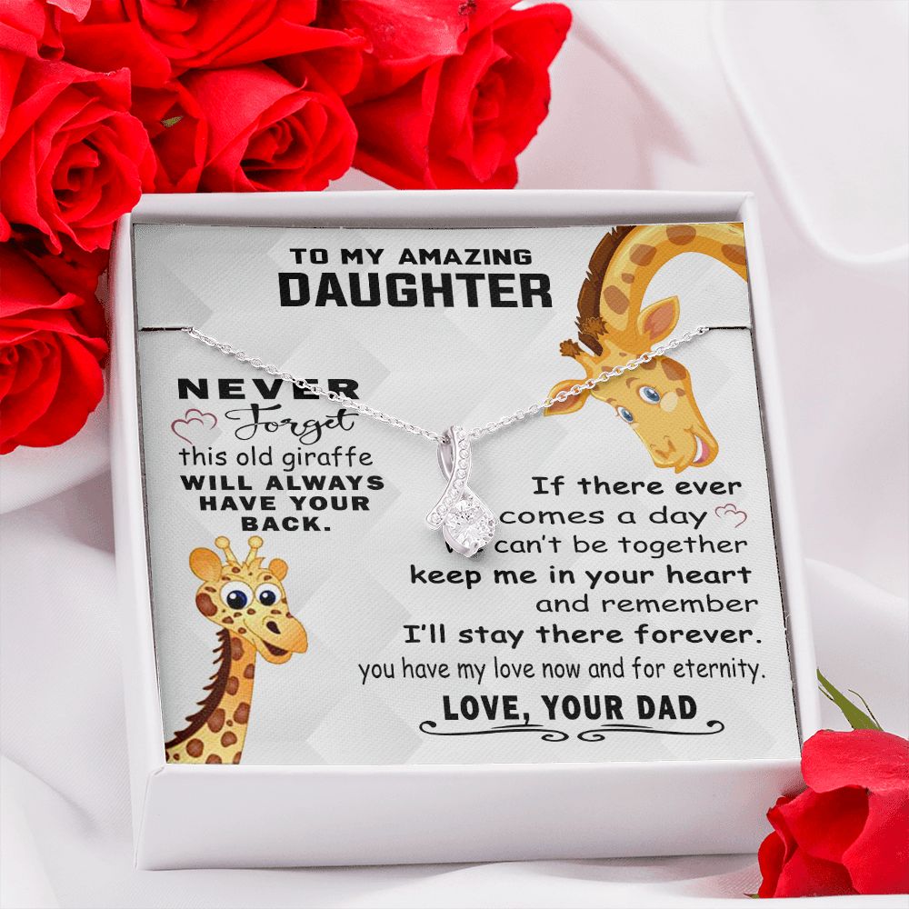 Jewelry Pendant Present for Daughter, To My Daughter Gift Necklace from Mom, Mother Daughter Gift Ideas, Birthday Christmas Gift Graduation Gifts for Daughters, Mother and Daughter Necklace 18 Alluring Beauty Necklace