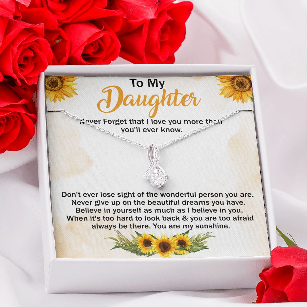 Mother Daughter Gift Ideas, To My Daughter Gift Necklace from Mom, Jewelry Pendant Present for Daughter, Birthday Christmas Gift Graduation Gifts for Daughters, Mother and Daughter Necklace 29 Alluring Beauty Necklace