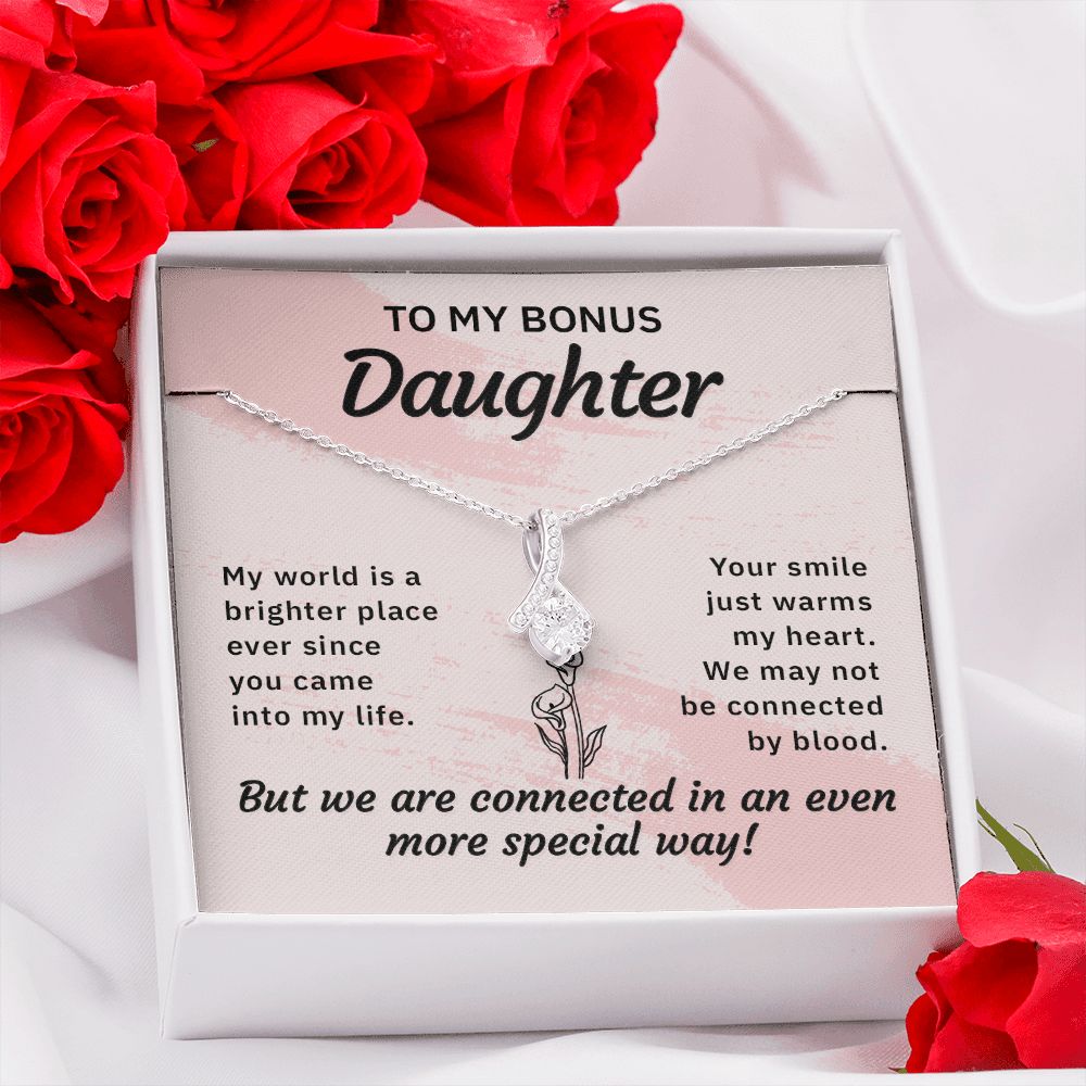 Bonus Daughter Gifts From Stepdad, Step Daughter Gifts From Stepmom, Stepdaughter Gifts From Stepdad, Father Stepdaughter Necklace, To My Bonus Daughter Necklaces, Christmas Gifts For Bonus11 Alluring Beauty Necklace