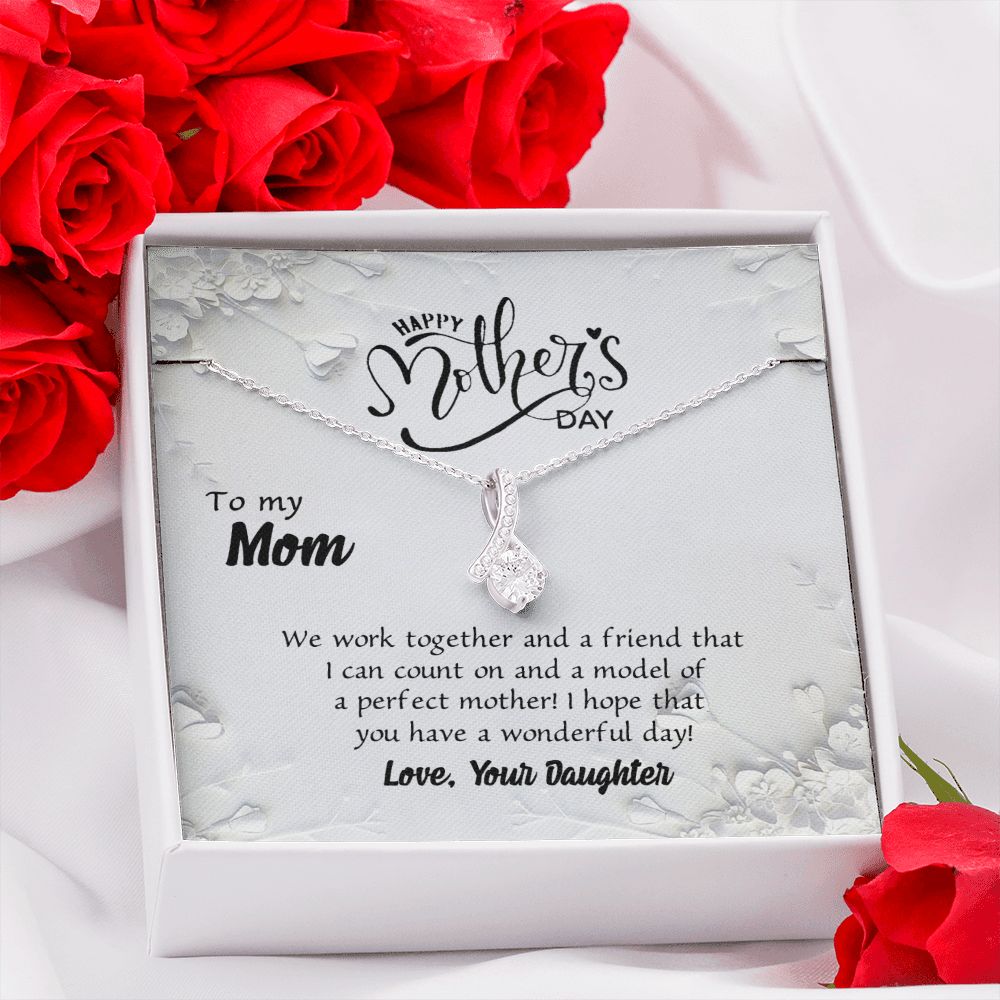 Mom Necklace Gifts for Mom from Daughter to Mom Gifts for Mothers Day from Daughter, To My Mom Necklace from Daughter to Mom Birthday Gifts Necklace with Message Card and Gift Box6 Alluring Beauty Necklace