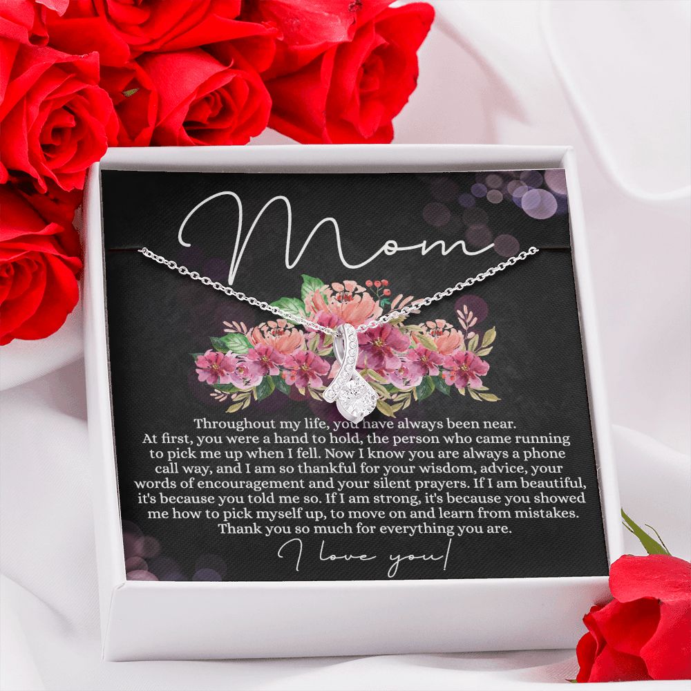 To My Mom Necklace, Mom Gifts, Mom Jewelry Box, Necklace for Mom, Gifts for Mom, Mother's Day Necklace Jewelry Gift For Mom, Birthday Gift For Mom, Thank you Mom Gift Alluring Beauty Necklace