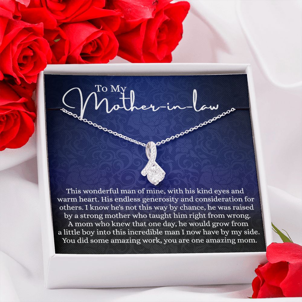To My Mother in Law Necklace, Mother in Law Gift, Gift for Mother in Law Necklace Jewelry Gift to My Mother-in-law on Wedding Day Mother's day gift for Mother in Law Birthday gift Alluring Beauty Necklace