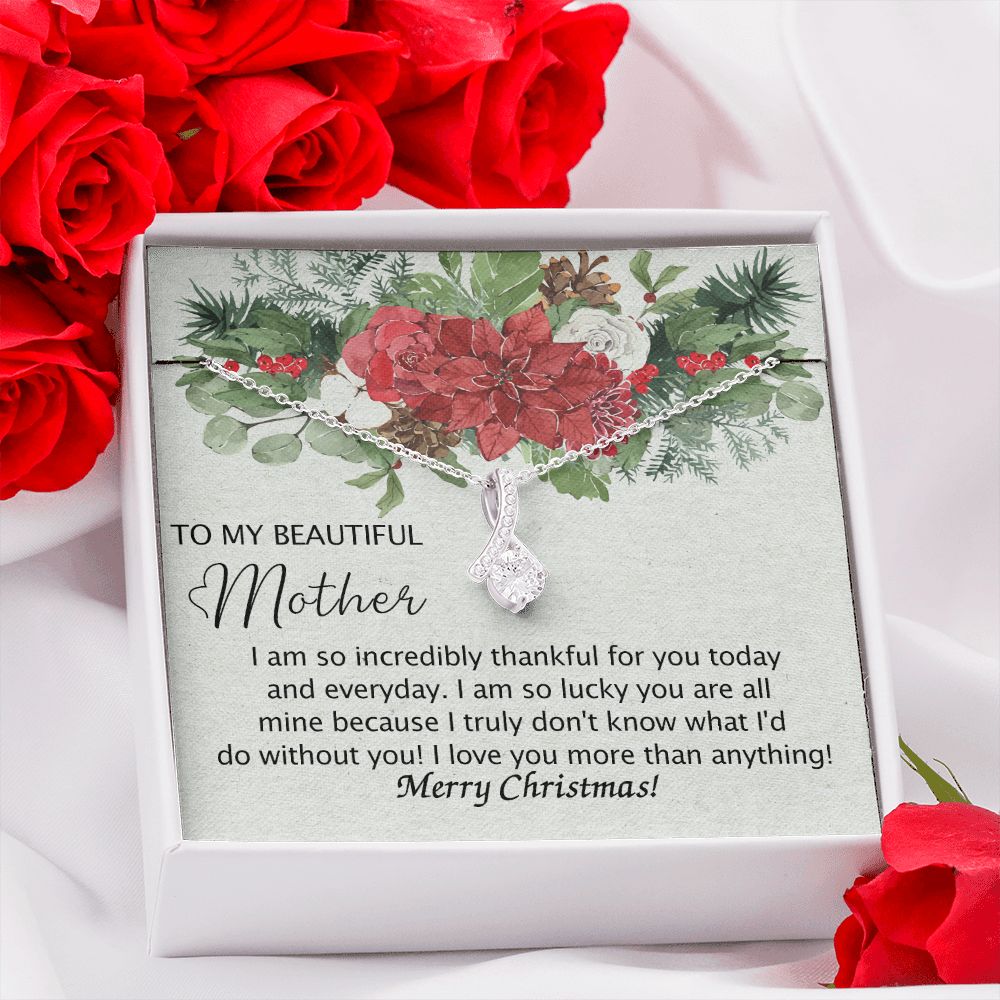 To My Mother Necklace from Daughter Pendant for Mom Christmas Pendant Inspirational Gift from Son to Mom Personalized Necklace Gift for Mother Fiance Christmas Present from Child 301 Alluring Beauty Necklace