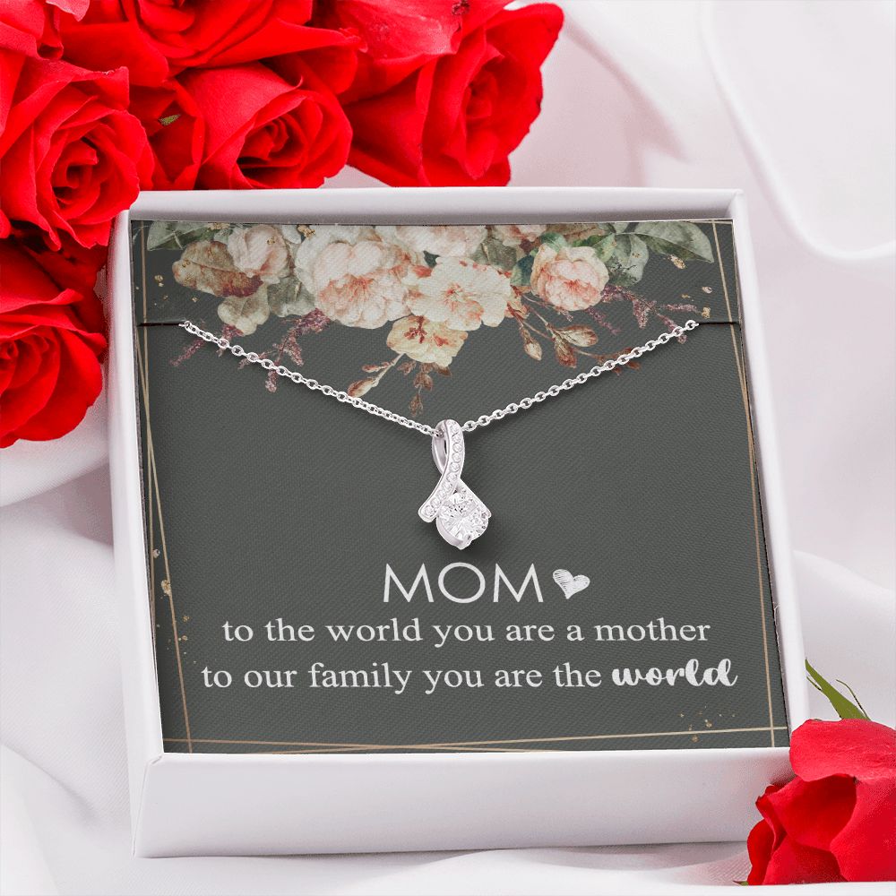 Mom Necklace Gifts for Mom from Daughter to Mom Gifts for Mothers Day from Daughter, To My Mom Necklace from Daughter to Mom Birthday Gifts Necklace with Message Card and Gift Box4 Alluring Beauty Necklace