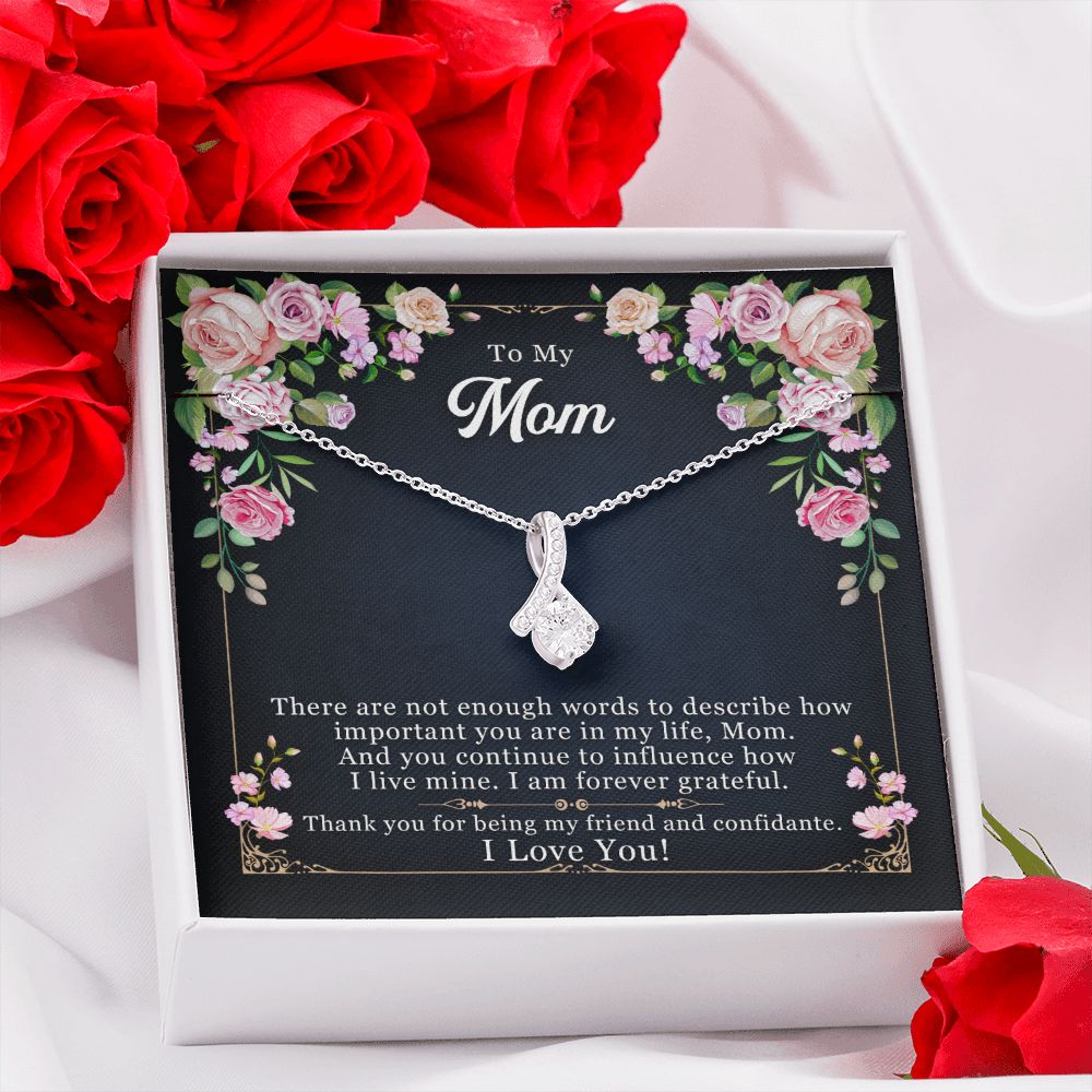 To My Mom Necklace Pendant Gift From Daughter Thank You For Being My Friend And Confidant With Message Card Gift For Mom Alluring Beauty Necklace