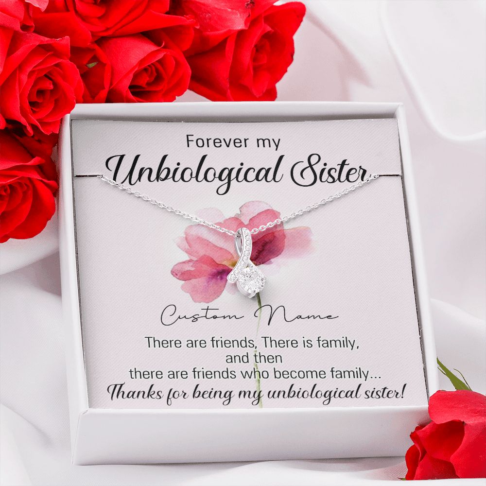 To My Unbiological Sister Necklace for Soul Sister Gift for Big Little Sorority Sister in Law Necklace for Sister Gift Tribe Jewelry Birthday Gift Idea for Best Friend 301 Alluring Beauty Necklace