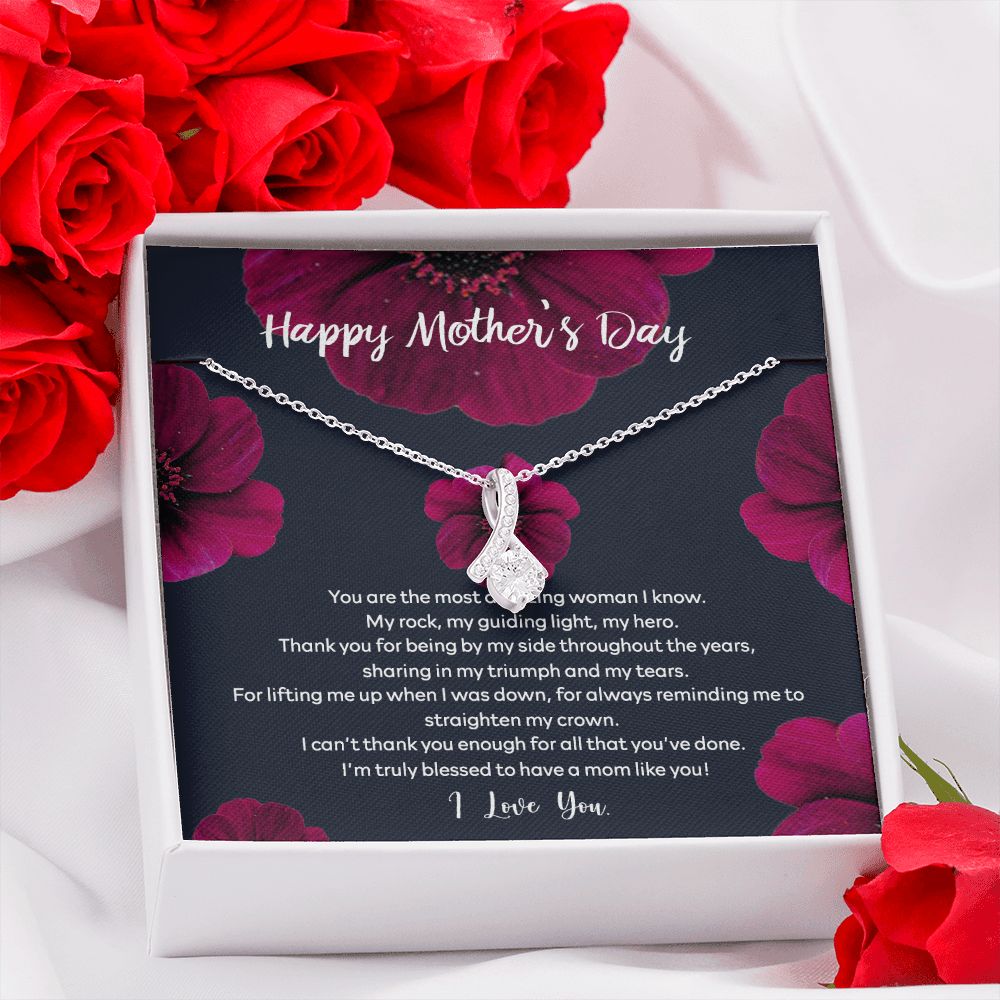 Mom Necklace Gifts for Mom from Daughter to Mom Gifts for Mothers Day from Daughter, To My Mom Necklace from Daughter to Mom Birthday Gifts Necklace with Message Card and Gift Box2235 Alluring Beauty Necklace