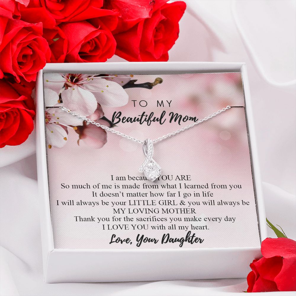 Mom Necklace Gifts for Mom from Daughter to Mom Gifts for Mothers Day from Daughter, To My Mom Necklace from Daughter to Mom Birthday Gifts Necklace with Message Card and Gift Box2246 Alluring Beauty Necklace