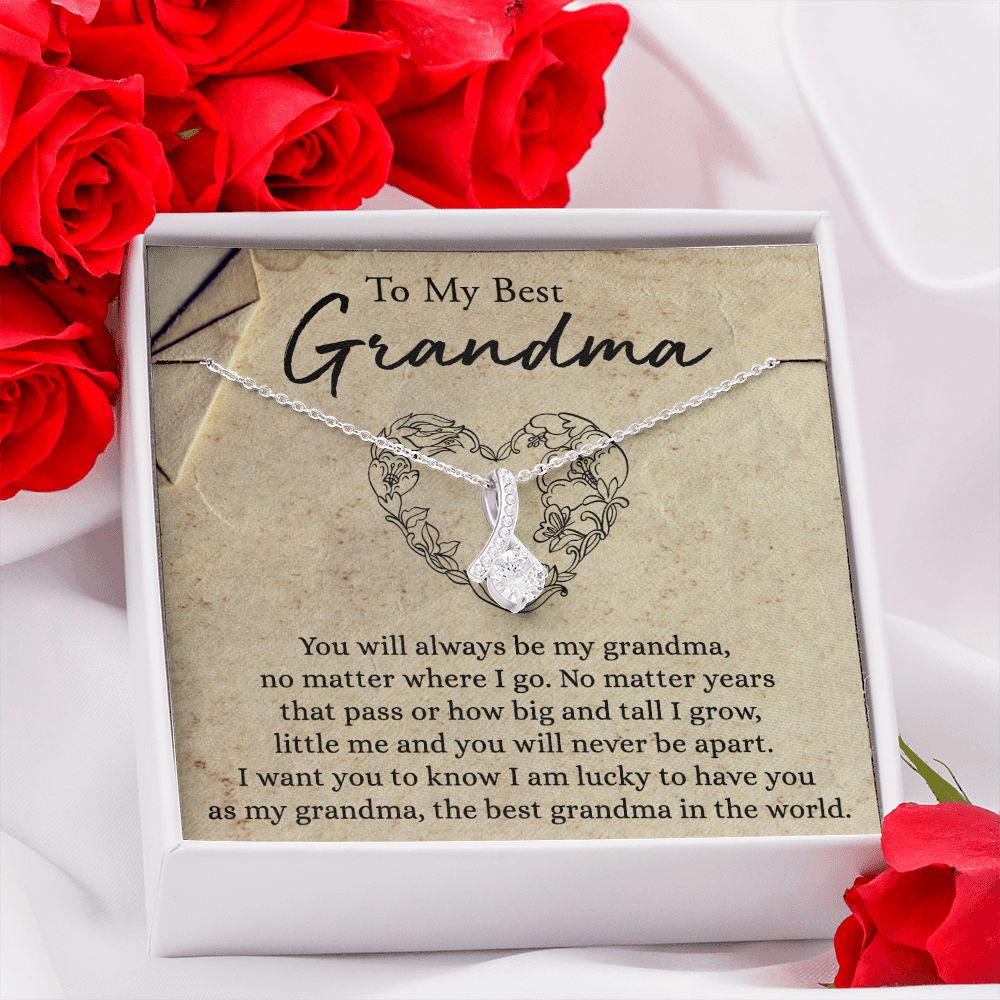 To My Grandma Necklace, Gift for Grandmother Necklace, Mothers Day Gift For Grandma Nana, Grandma Jewelry From Grandchildren GrandKids , Jewelry Box Gift For Grandma Grandmother6 Alluring Beauty Necklace