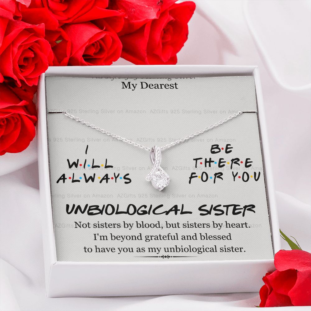 To My Unbiological Sister Necklace Pendant Gift for Soul Sister Unbiological Sister Gift for Women Girls My Unbiological Sister Jewelry Birthday Gift Idea 301 Alluring Beauty Necklace