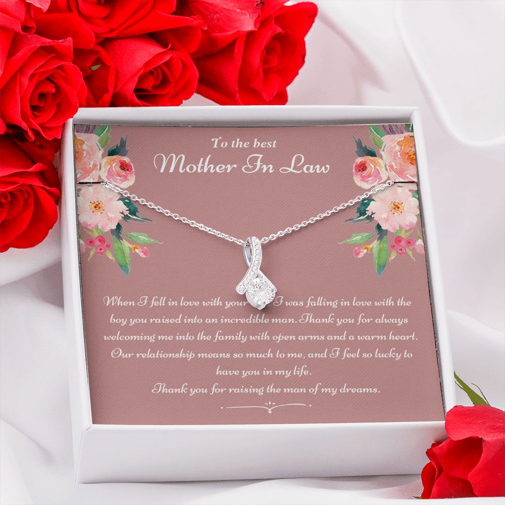 To The Best Mother In Law Gifts, Love Knot Necklace, Mother's Day Necklace Gifts Alluring Beauty Necklace