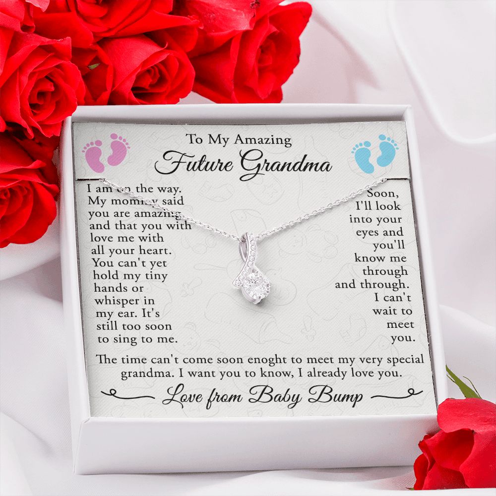 To My Grandmother Necklace, Gift for Grandmother Necklace, Mothers Day Gift For Grandma Nana, Grandma Jewelry From Grandchildren GrandKids , Jewelry Box Gift For Grandma Grandmother4 Alluring Beauty Necklace