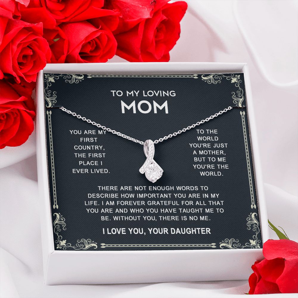 To My Mom Necklace, Gift For Mom, Mother's Day Gift from Daughter, Mom Jewelry Gift for Mothers Day, Birthday Gift for Mother, Moms Gift from Daughter Son, Necklace for Mom Mother 14 Alluring Beauty Necklace