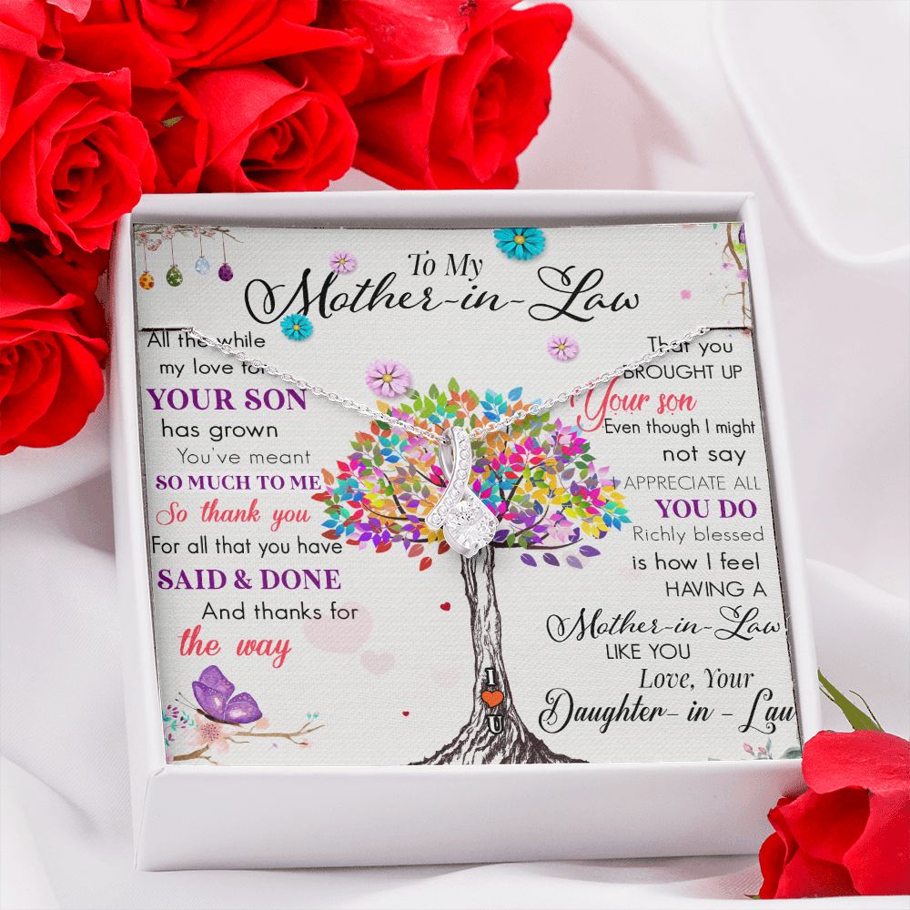 To My Mom Tree Necklace Pendant Gift From Daughter In Law Necklace Said And Done Gift For To Mom Happy Mother's Day Mother In Law Gift On Birthday Anniversary Gift 30821 Alluring Beauty Necklace