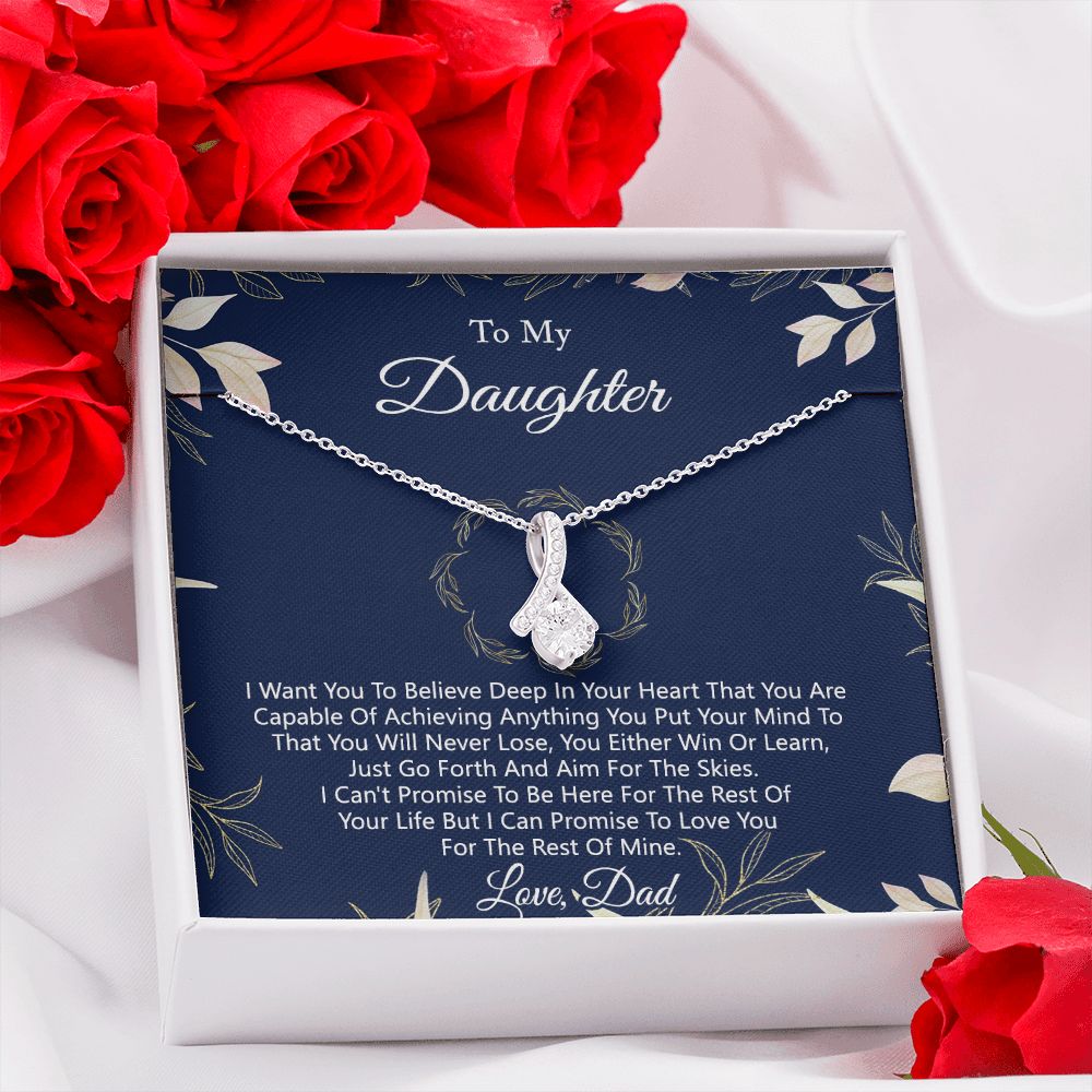 Gift For Daughter from Dad Daughter Father Necklace for Daughter Gift from Dad To My Daughter Necklace Daughters Birthday Christmas Jewelry Birthday Gifts for Women Girls Alluring Beauty Necklace
