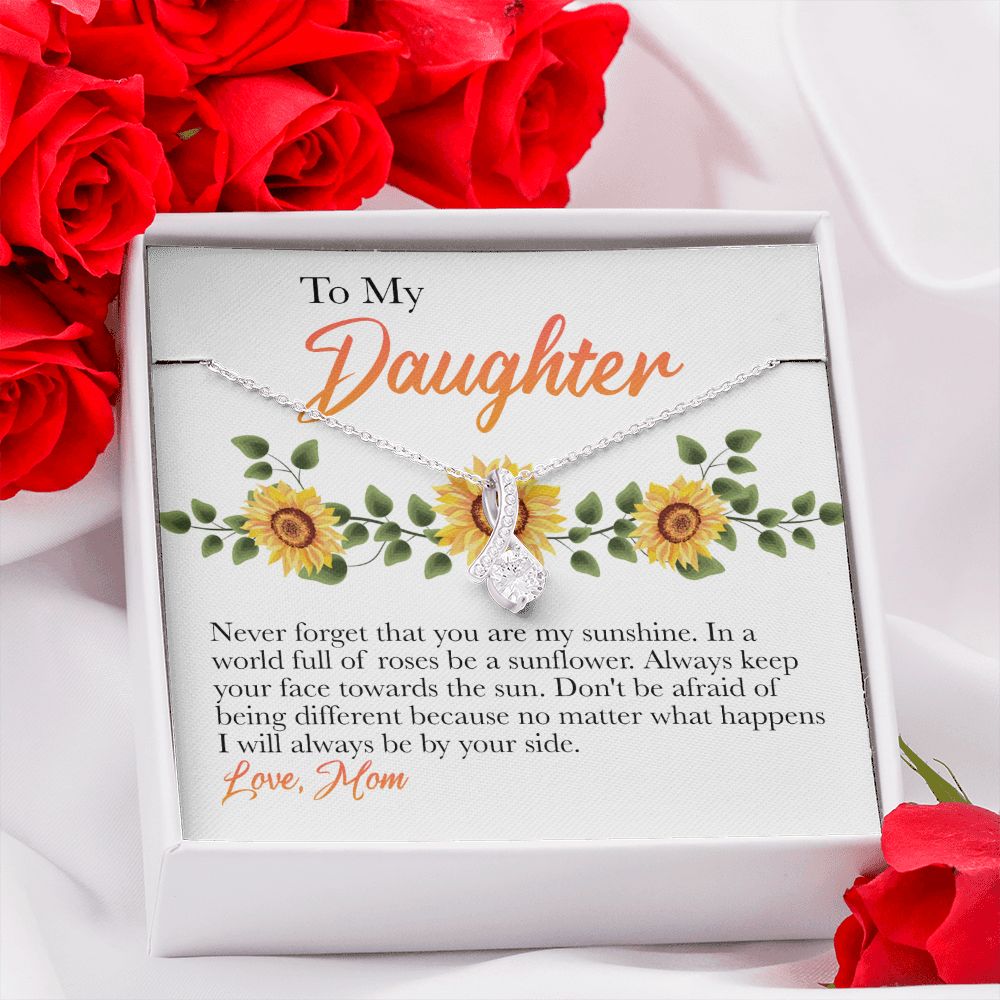 Mother Daughter Gift Ideas, To My Daughter Gift Necklace from Mom, Jewelry Pendant Present for Daughter, Birthday Christmas Gift Graduation Gifts for Daughters, Mother and Daughter Necklace 30 Alluring Beauty Necklace