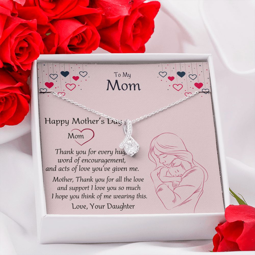 Mom Necklace Gifts for Mom from Daughter to Mom Gifts for Mothers Day from Daughter, To My Mom Necklace from Daughter to Mom Birthday Gifts Necklace with Message Card and Gift Box10 Alluring Beauty Necklace