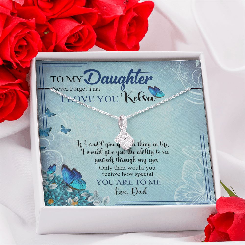 Mother Daughter Gift Ideas, To My Daughter Gift Necklace from Mom, Jewelry Pendant Present for Daughter, Birthday Christmas Gift Graduation Gifts for Daughters, Mother and Daughter Necklace 21 Alluring Beauty Necklace