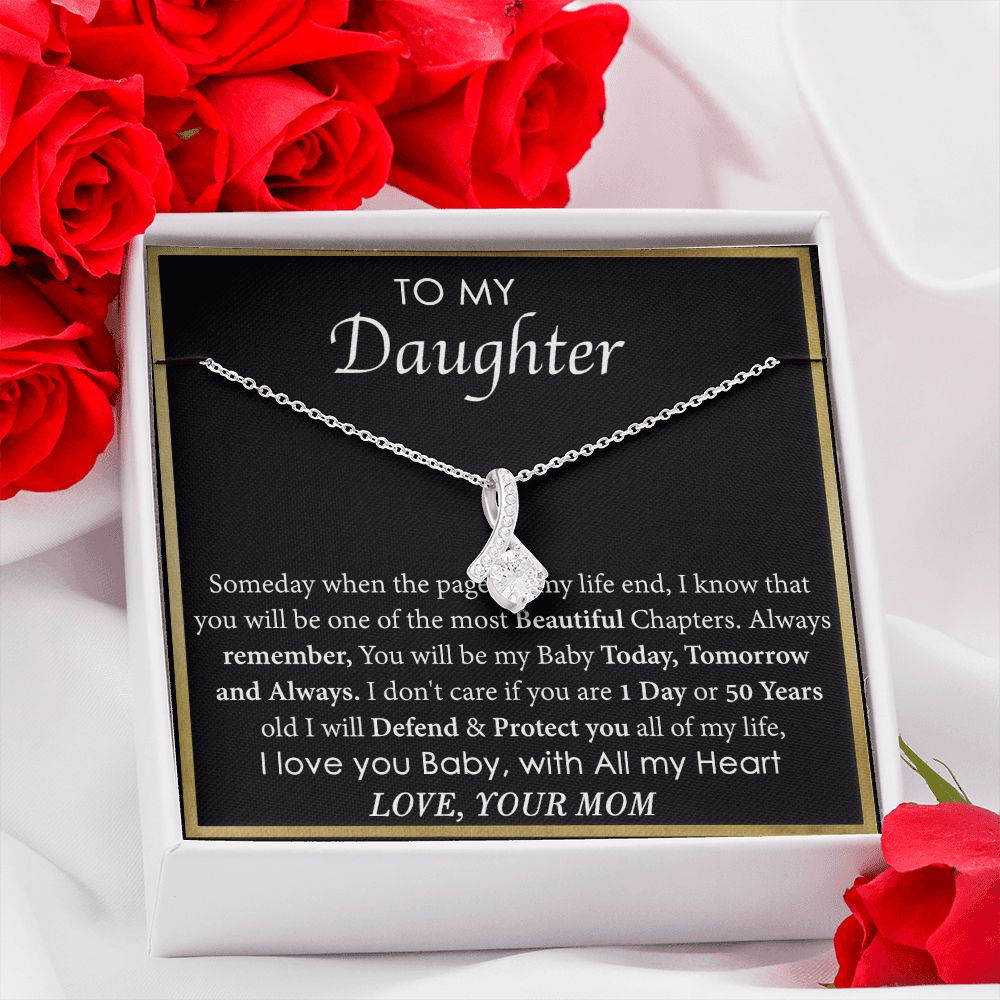 Mother Daughter Gift Ideas, To My Daughter Gift Necklace from Mom, Jewelry Pendant Present for Daughter, Birthday Christmas Gift Graduation Gifts for Daughters, Mother and Daughter Necklace 2136 Alluring Beauty Necklace