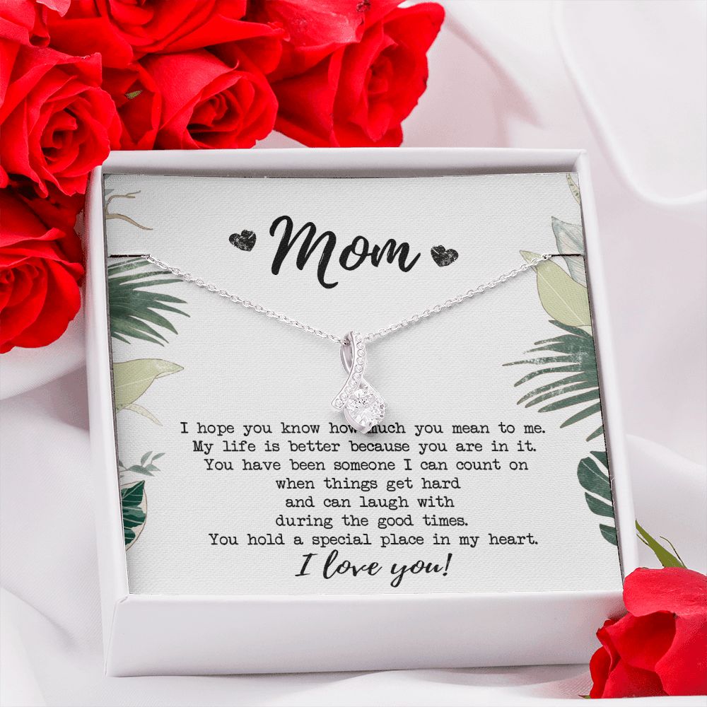 Mothers Day Gift, Gift for Mom, Birthday, Heart Necklace, Mother Daughter Necklace, Gifts for Mom from Daughter, from Son to Mom Alluring Beauty Necklace