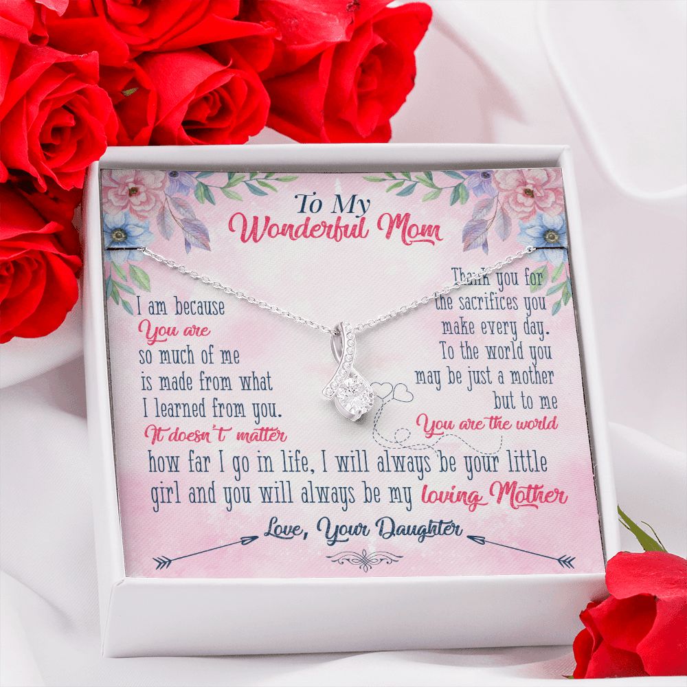 To My Wonderful Mom Necklace Pendant Gift From Daughter Necklace Gift For To Mom Happy Mother's Day Mother In Law Gift On Birthday Anniversary Gift 30821 Alluring Beauty Necklace