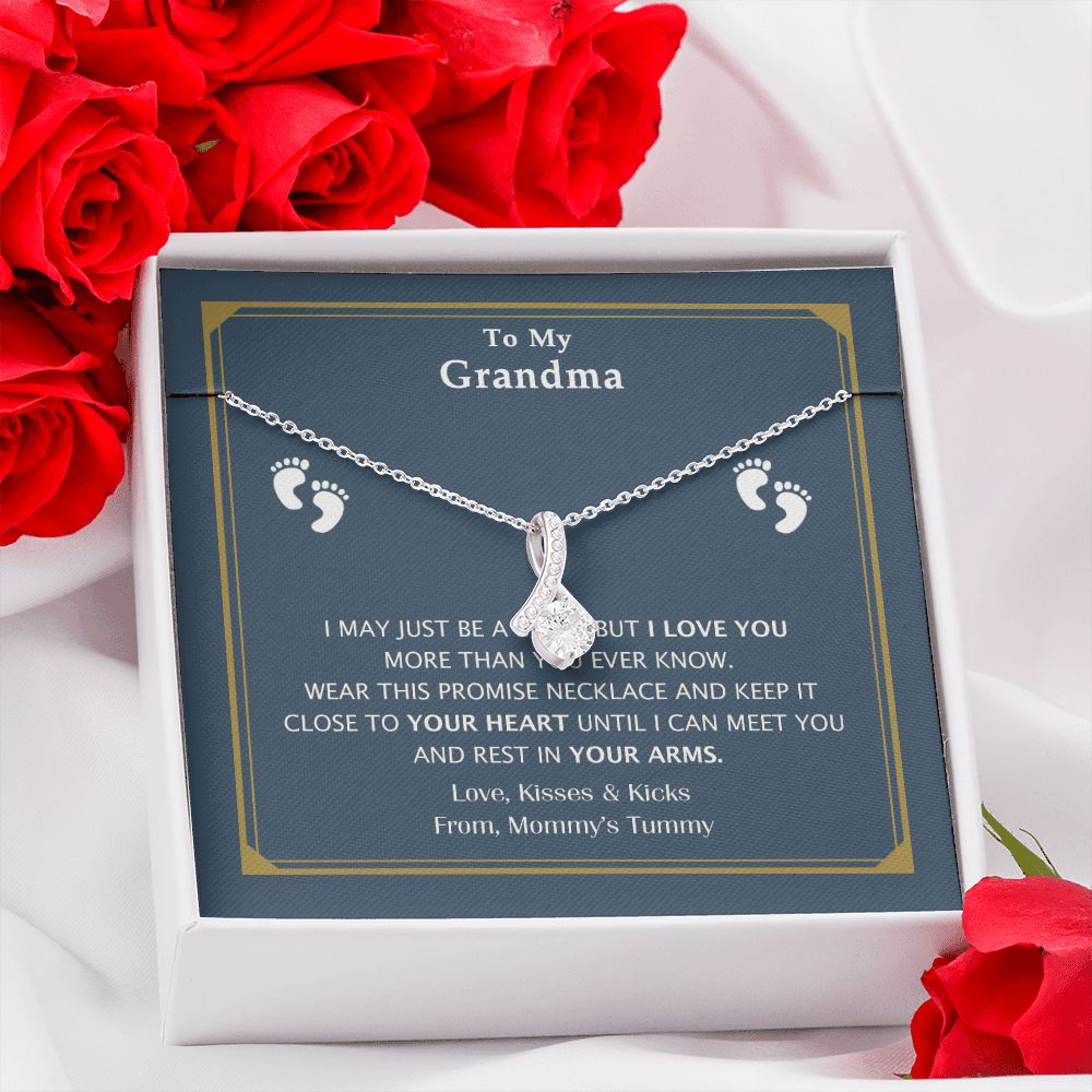 To My Grandma Necklace, Gift for Grandmother Necklace, Mothers Day Gift For Grandma Nana, Grandma Jewelry From Grandchildren GrandKids , Jewelry Box Gift For Grandma Grandmother17 Alluring Beauty Necklace
