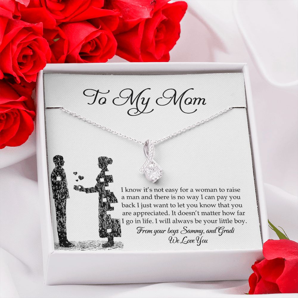 To My Mom Necklace, Gift For Mom, Mother's Day Gift from Son, Mom Jewelry Gift for Mothers Day, Birthday Gift for Mother, Moms Gift from Daughter Son, Necklace for Mom Mother Alluring Beauty Necklace