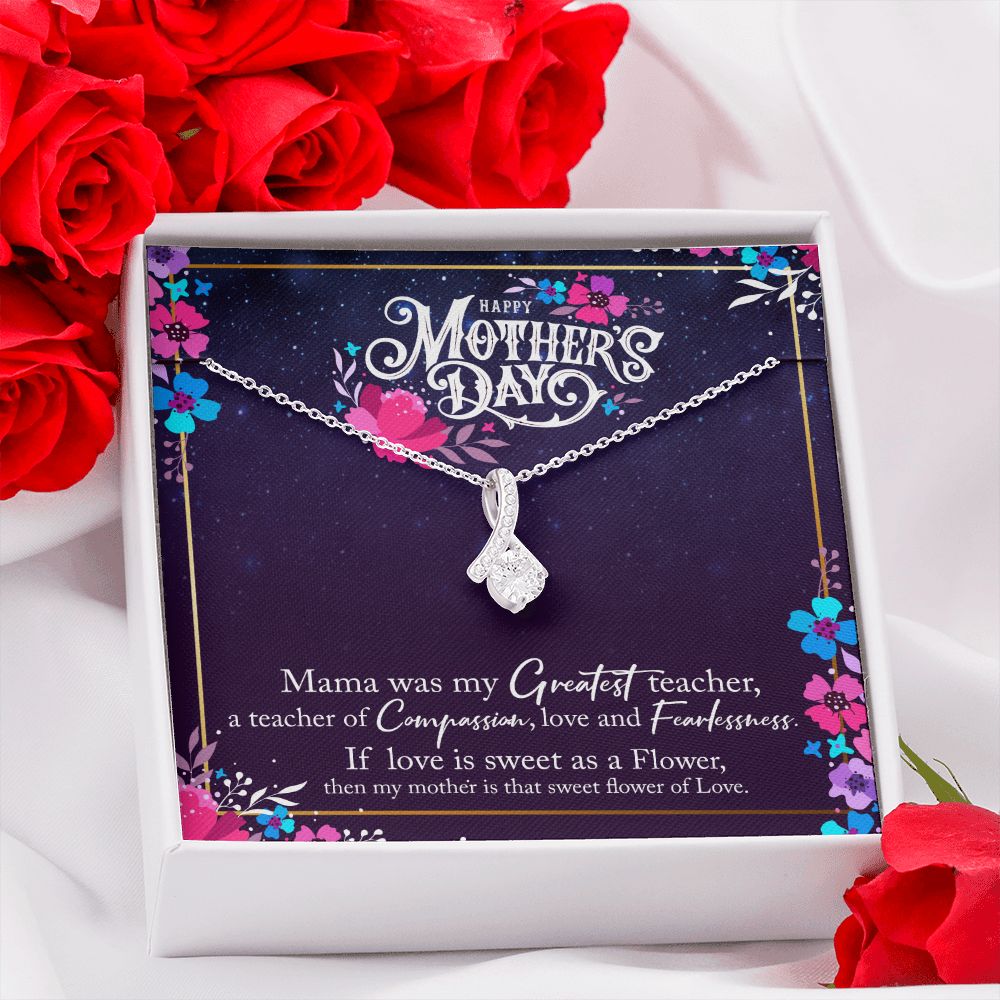 To My Mom Mother Necklace Pendant Gìt From Daughter Or Son Happy Mothers Day Mama Was My Greatest Teacher With Message Card Gift For Mom Alluring Beauty Necklace