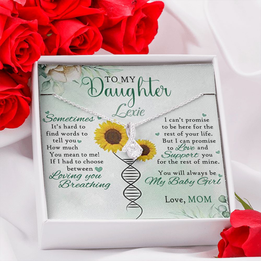 Jewelry Pendant Present for Daughter, To My Daughter Gift Necklace from Mom, Mother Daughter Gift Ideas, Birthday Christmas Gift Graduation Gifts for Daughters, Mother and Daughter Necklace 17 Alluring Beauty Necklace