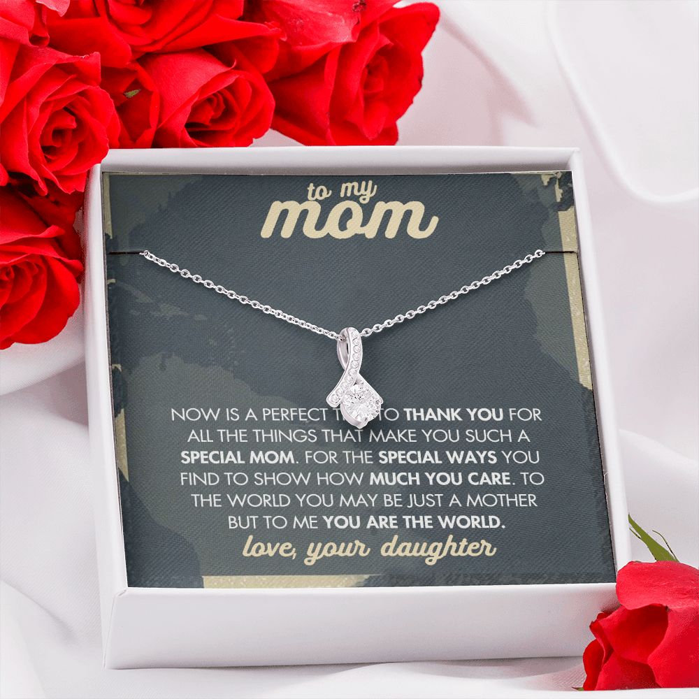 Mom Necklace Gifts for Mom from Daughter to Mom Gifts for Mothers Day from Daughter, To My Mom Necklace from Daughter to Mom Birthday Gifts Necklace with Message Card and Gift Box2237 Alluring Beauty Necklace