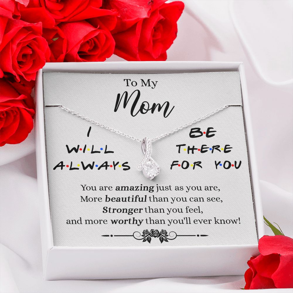 Mother Daughter Necklace Gifts For Mom Birthday Christmas Mothers Day Present To My Mom Jewelry Pendant Message Card Gift Box Alluring Beauty Necklace