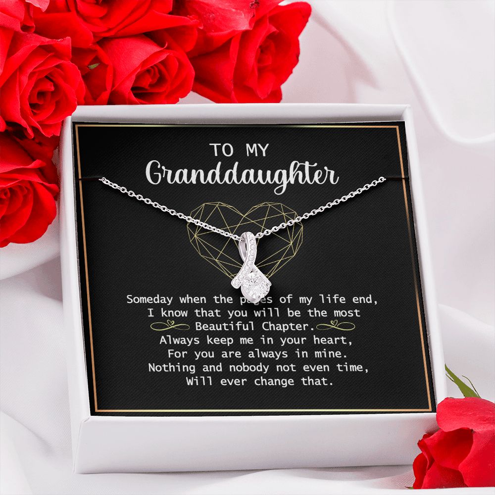 To my Granddaughter Necklace Gift For Granddaughter Birthday Congrats Graduation Alluring Beauty Necklace