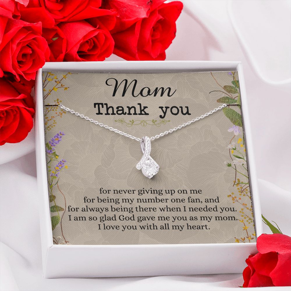 To My Mom Necklace, Thank you Mom Gift, Gift for Mom, Mother's Day Gift from Daughter, Mother Daughter gift, Gift from child, Gift for Mom, Mothers Day Necklace for Women Alluring Beauty Necklace