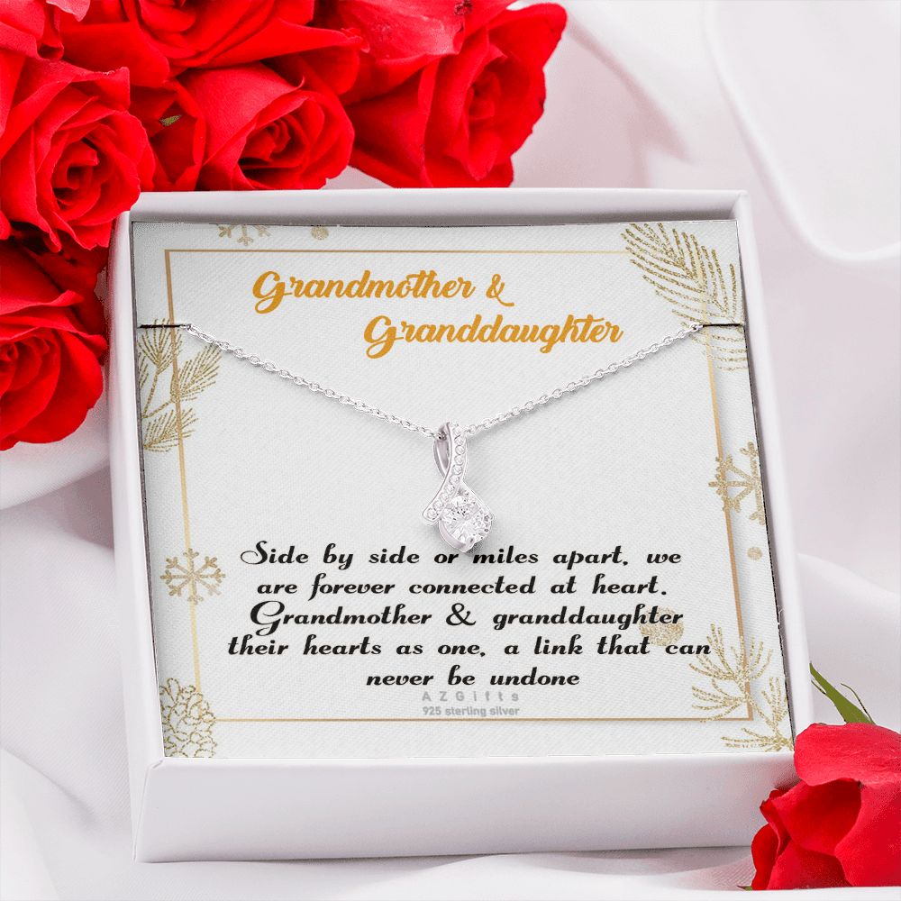 To My Grandma Necklace, Gift for Grandmother Necklace, Mothers Day Gift For Grandma Nana, Grandma Jewelry From Grandchildren GrandKids , Jewelry Box Gift For Grandma Grandmother14 Alluring Beauty Necklace