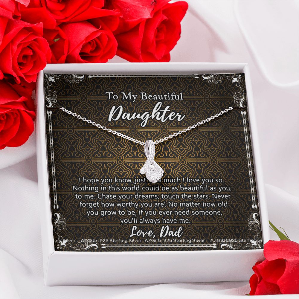 Daughter Gift From Dad Father To My Daughter Necklace for Daughter Jewelry Necklace Meaningful Jewelry Personalized Jewelry Gifts For Women Girls Her Alluring Beauty Necklace