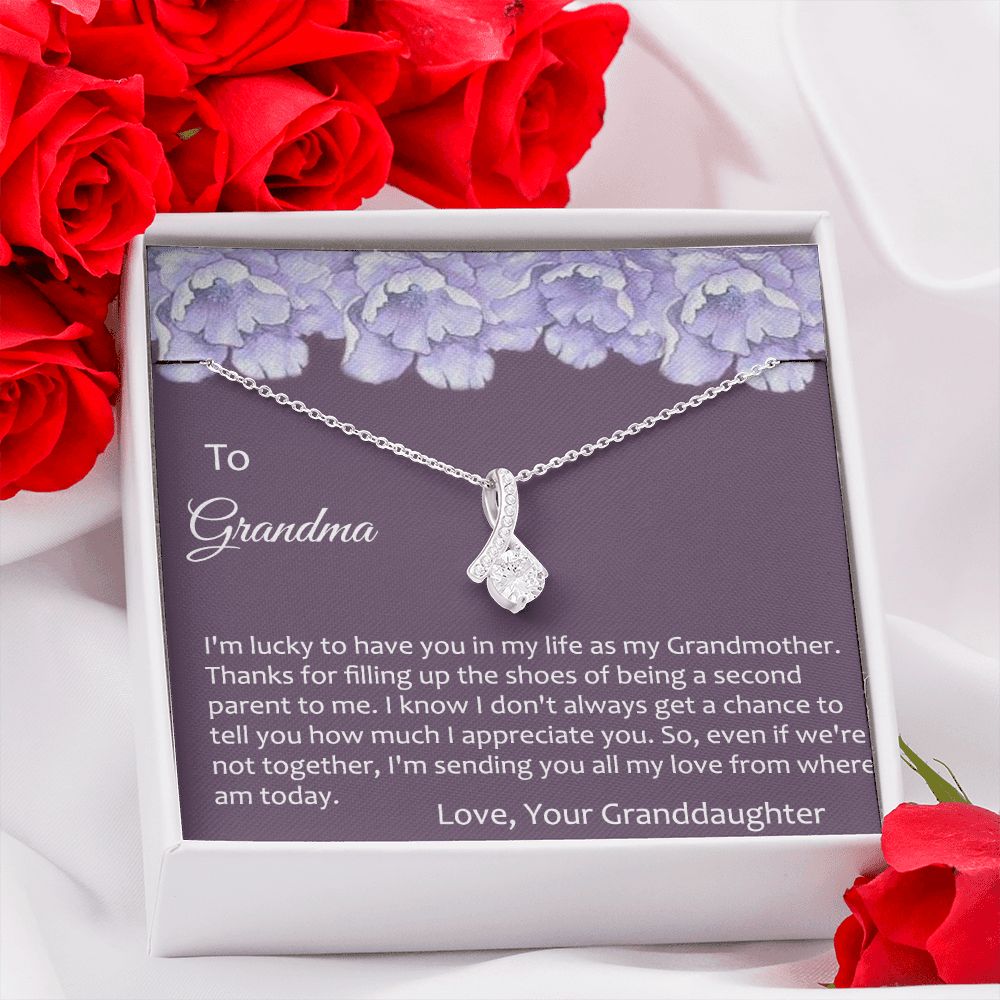 To My Grandma Necklace, Gift for Grandmother Necklace, Mothers Day Gift For Grandma Nana, Grandma Jewelry From Grandchildren GrandKids , Jewelry Box Gift For Grandma Grandmother21 Alluring Beauty Necklace