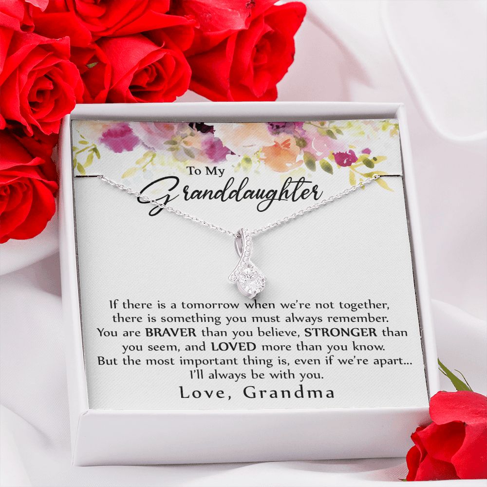 To My Granddaughter Love Knot Necklace, Graduation Gift For Girl From Grandma Alluring Beauty Necklace