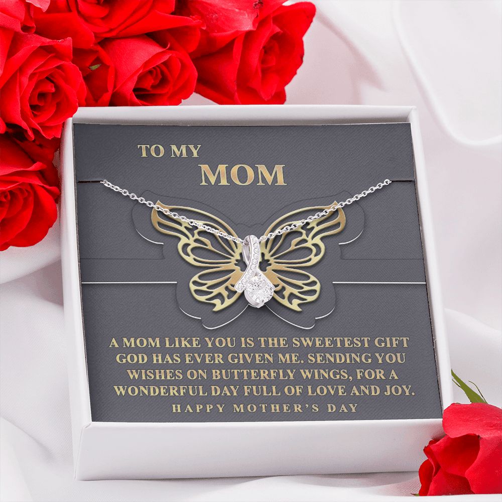To My Mom Necklace, Gift For Mom, Mother's Day Gift from Daughter, Mom Jewelry Gift for Mothers Day, Birthday Gift for Mother, Moms Gift from Daughter Son, Necklace for Mom Mother 12 Alluring Beauty Necklace