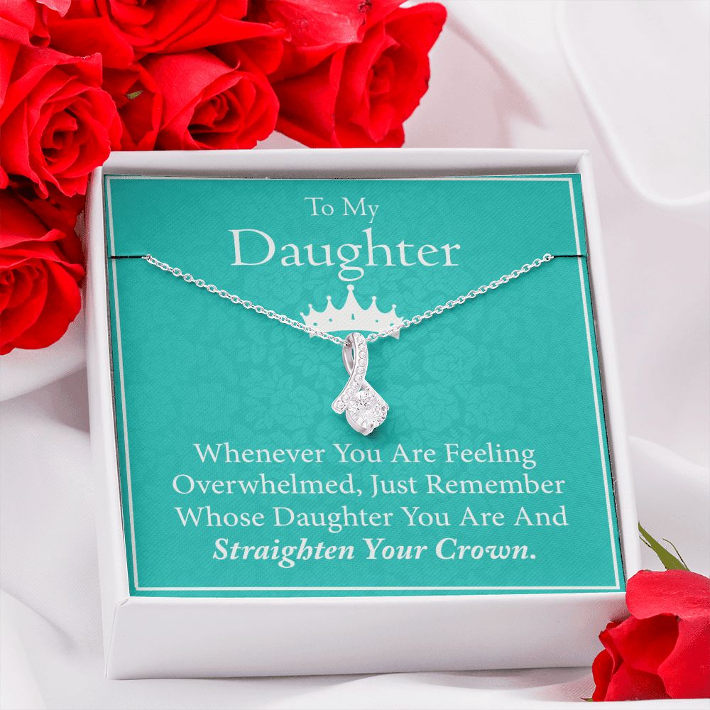 Jewelry Pendant Present for Daughter, To My Daughter Gift Necklace from Mom, Mother Daughter Gift Ideas, Birthday Christmas Gift Graduation Gifts for Daughters, Mother and Daughter Necklace 15 Alluring Beauty Necklace