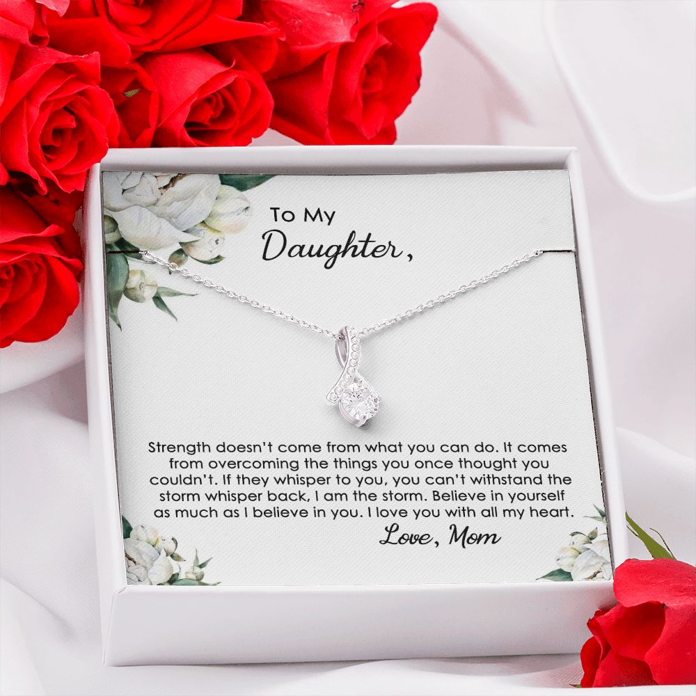 Mother Daughter Gift Ideas, To My Daughter Gift Necklace from Mom, Jewelry Pendant Present for Daughter, Birthday Christmas Gift Graduation Gifts for Daughters, Mother and Daughter Necklace 2140 Alluring Beauty Necklace