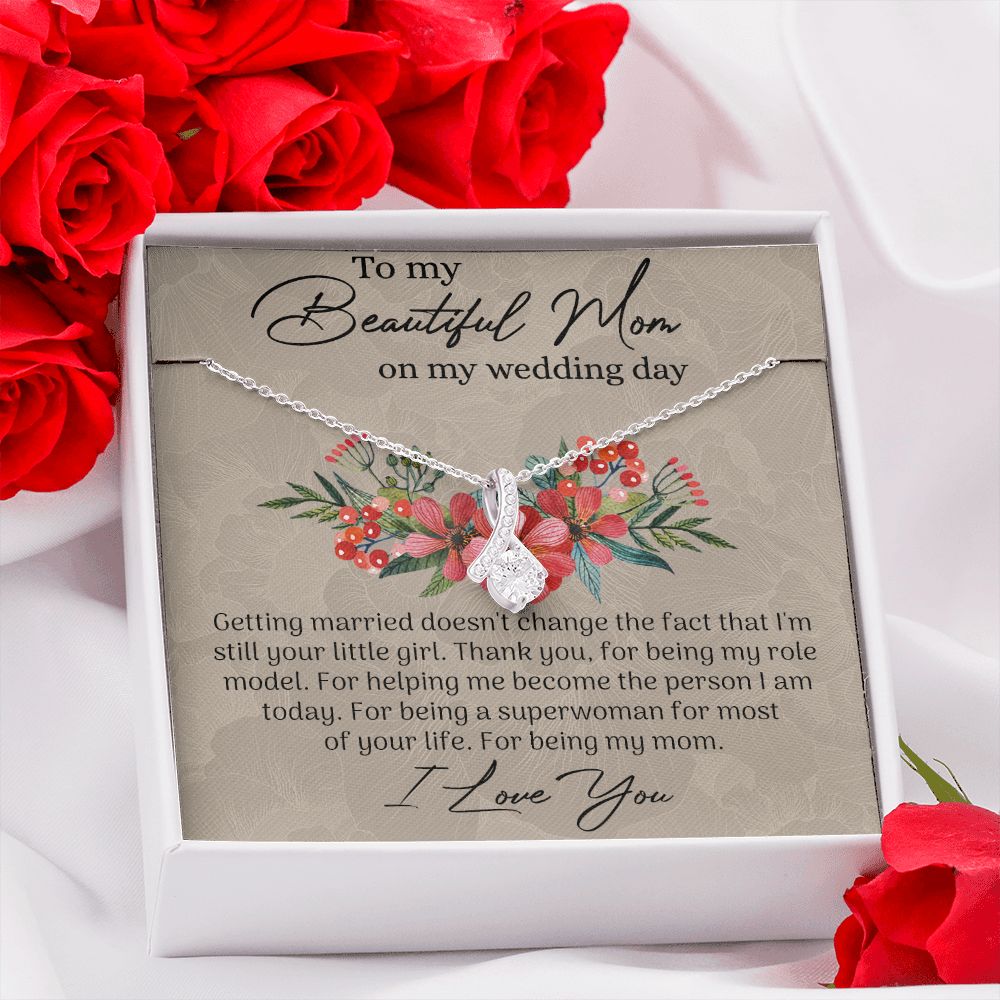 Mom Wedding Gift from Bride, Gift for Mom on Wedding Day, Mother of the Bride Necklace, Wedding Gift for Mom, Bride to Mom Gift Alluring Beauty Necklace